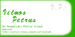 vilmos petrus business card